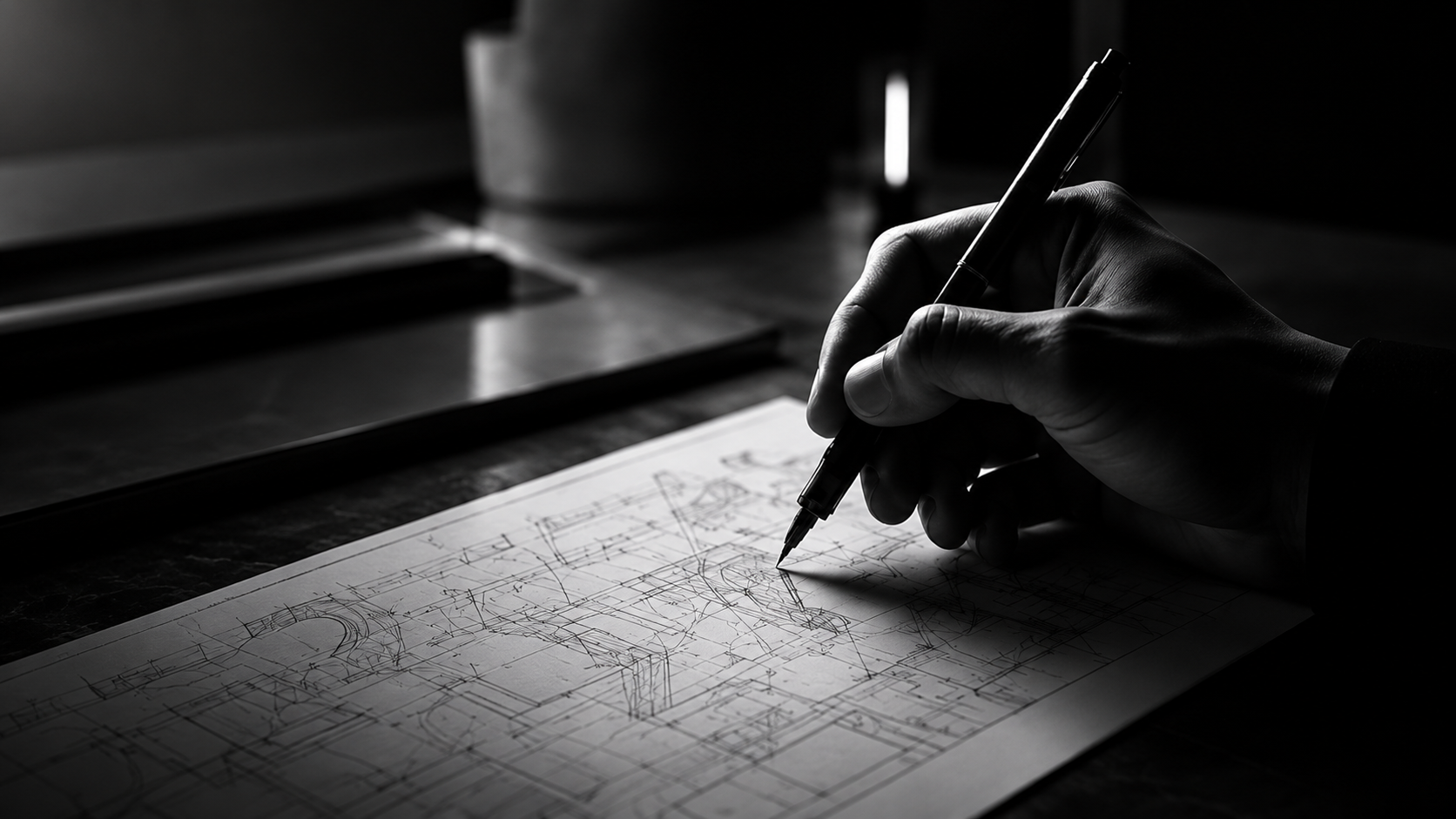 紙に想いを書き留める手元